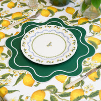 Haven Green Wavy Edge Faux Leather Placemat