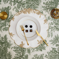 Lotus White Gold Round Faux Leather Placemat
