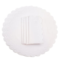 White Scalloped Placemat & Napkin Set