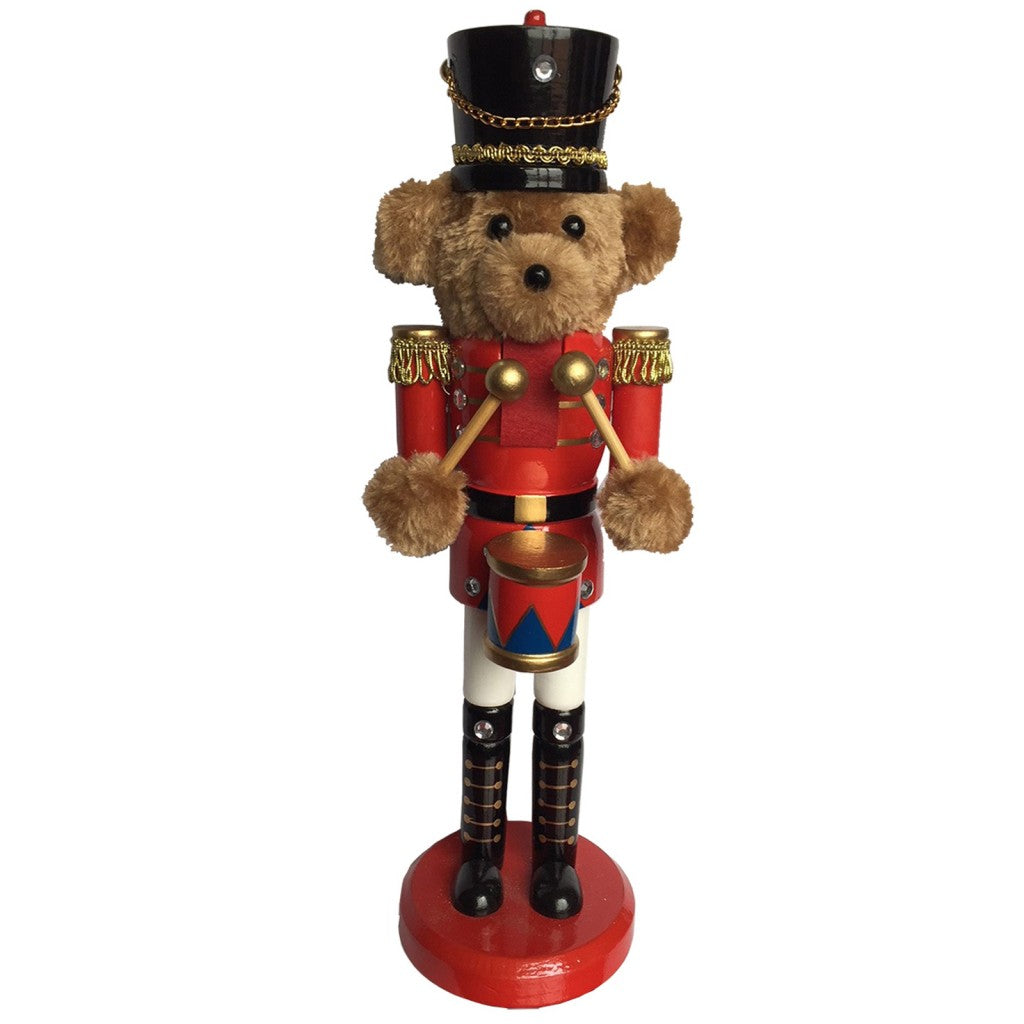 Teddy Bear Drummer Nutcracker