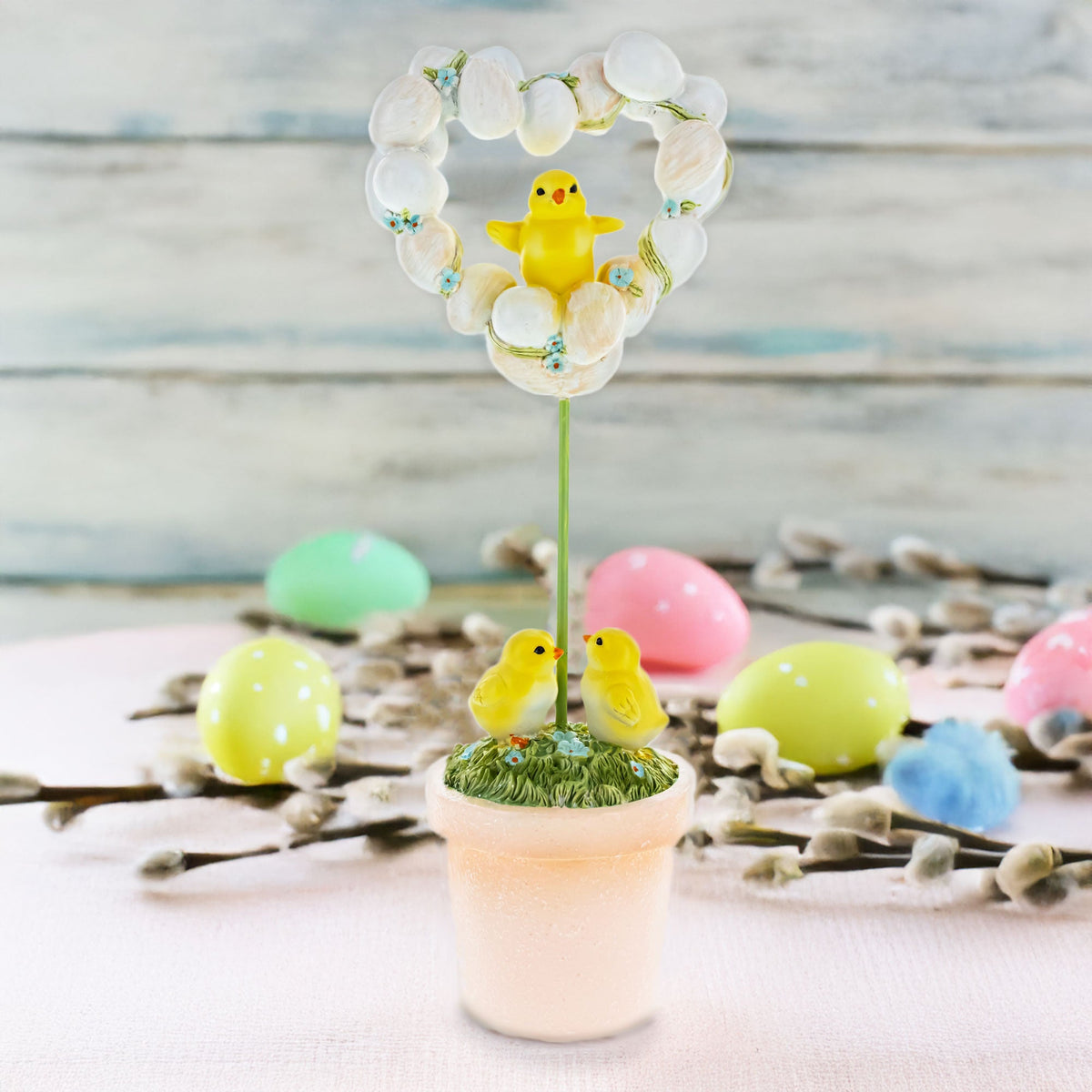 Easter Chick Egg Topiary Wreath Pot - 12.5"