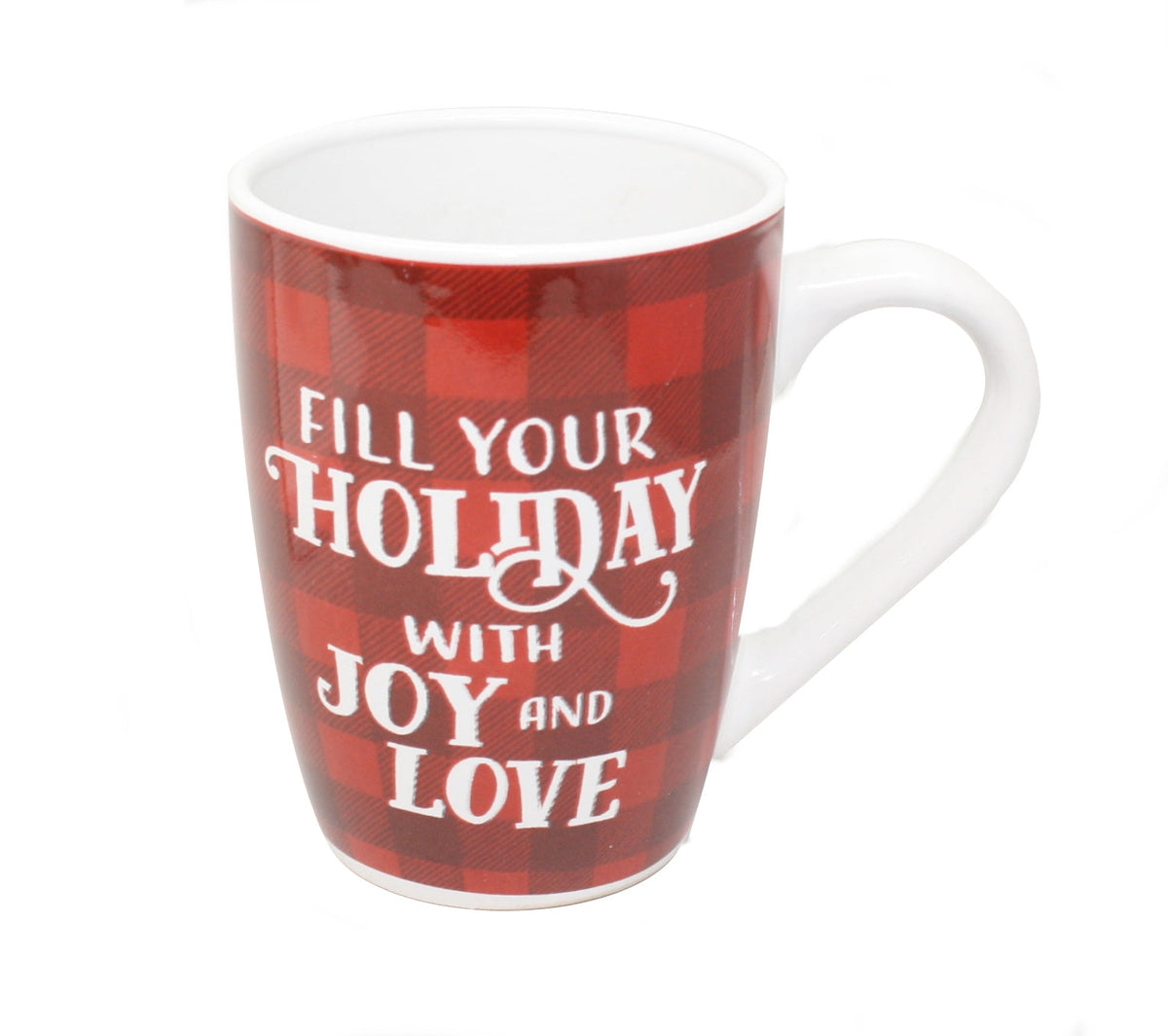 Modern Plaid Holiday Mugs (2 Phrase Options)